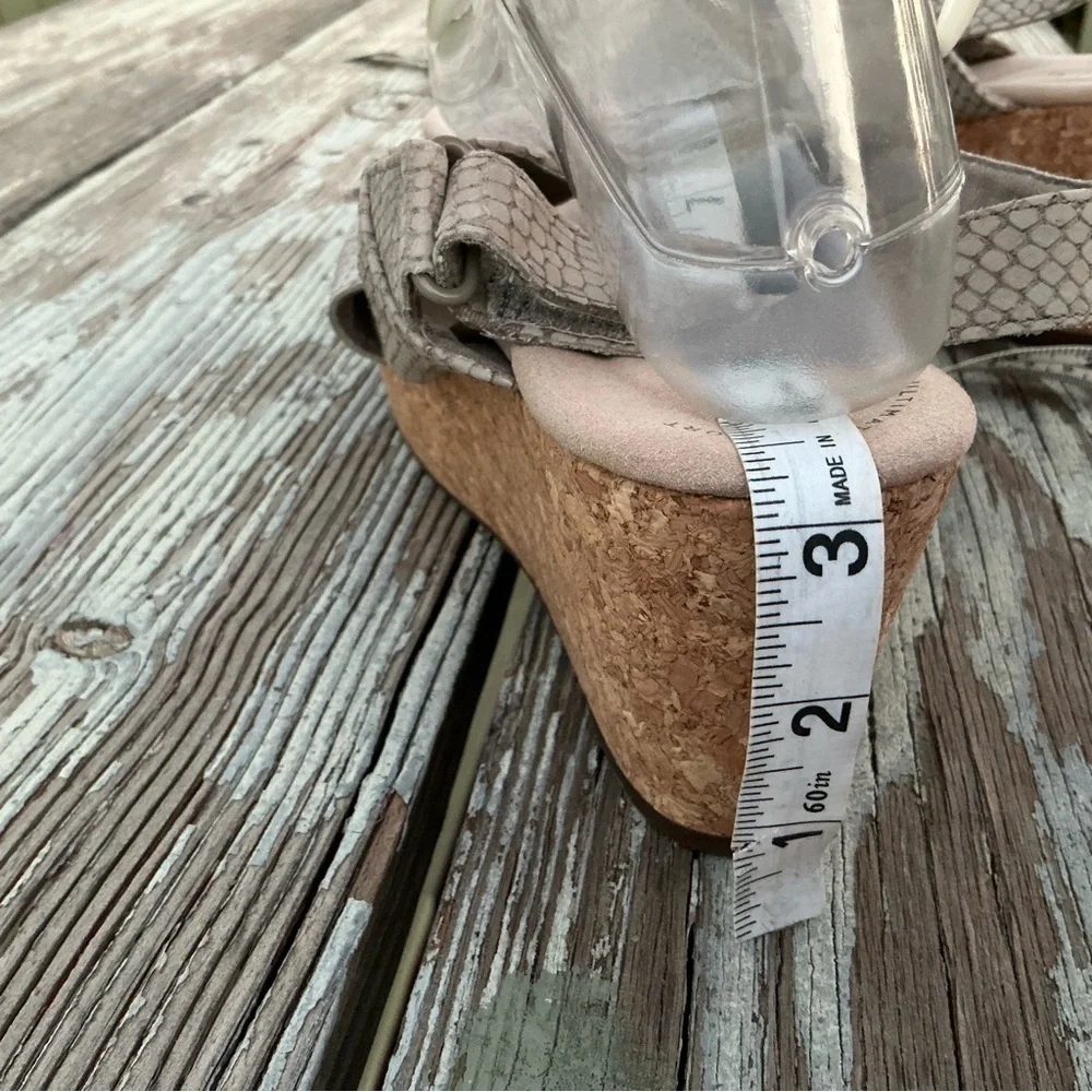 Clarks Collection Annadel Sky Leather Women Sandal Wedge Sz 8.5
